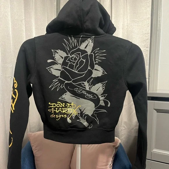 Ed Hardy Swallow Bird Zip Front Hoodie - Picture 2 of 4